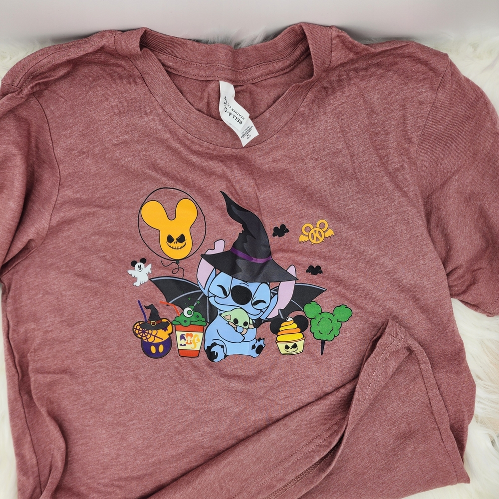 Bella Canvas Kids Halloween Stitch T-Shirt - Maroon